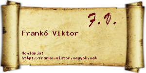Frankó Viktor névjegykártya